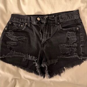 American Eagle Outfitters Black Distressed Jean Shorts